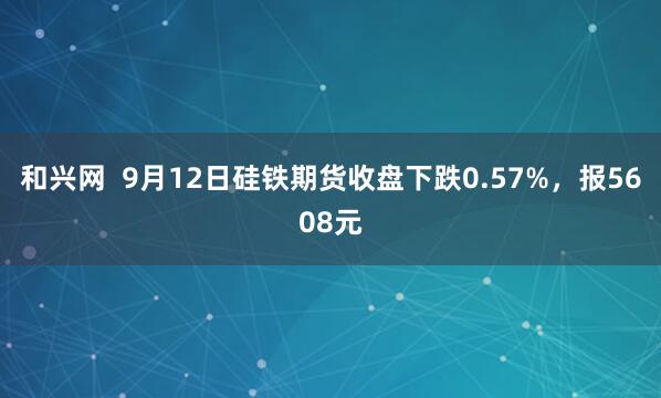 和兴网  9月12日硅铁期货收盘下跌0.57%，报5608元